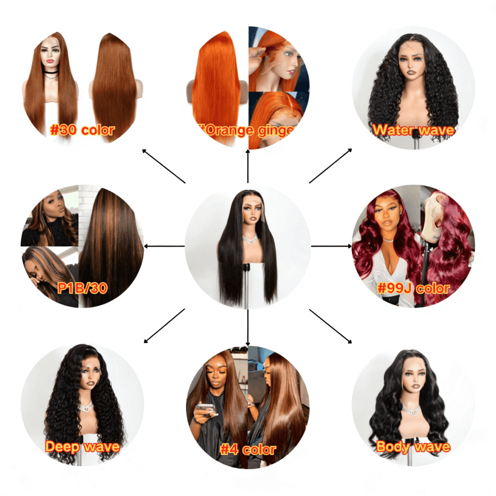 Lace wig samples; each person can purchase one.