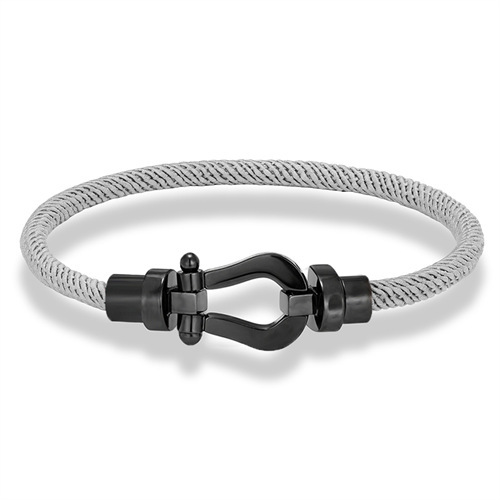 Fashionable anchor buckle braided bracelet Personality metal clasp bracelet Trendy couple bracelet