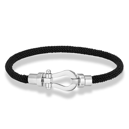 Fashionable anchor buckle braided bracelet Personality metal clasp bracelet Trendy couple bracelet
