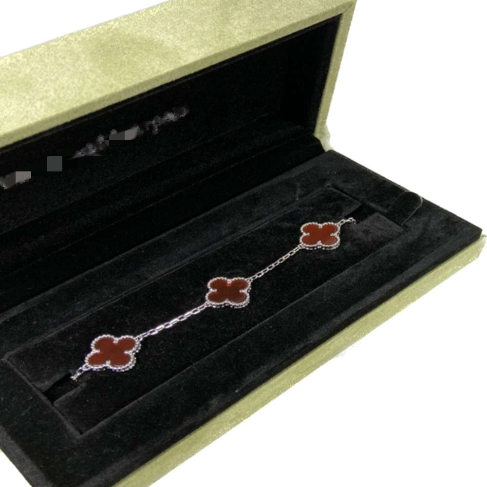 VERSACE High-end custom classic four-leaf clover turquoise bracelet luxury jewellery-grade hand jewellery