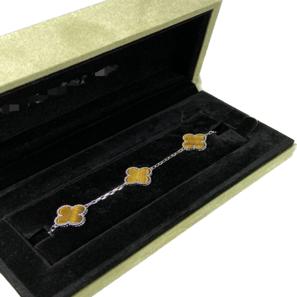 VERSACE High-end custom classic four-leaf clover turquoise bracelet luxury jewellery-grade hand jewellery