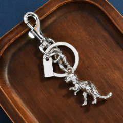 This keychain is made of brass for a vintage distressed feel. Realistic dinosaur shape with vivid detail