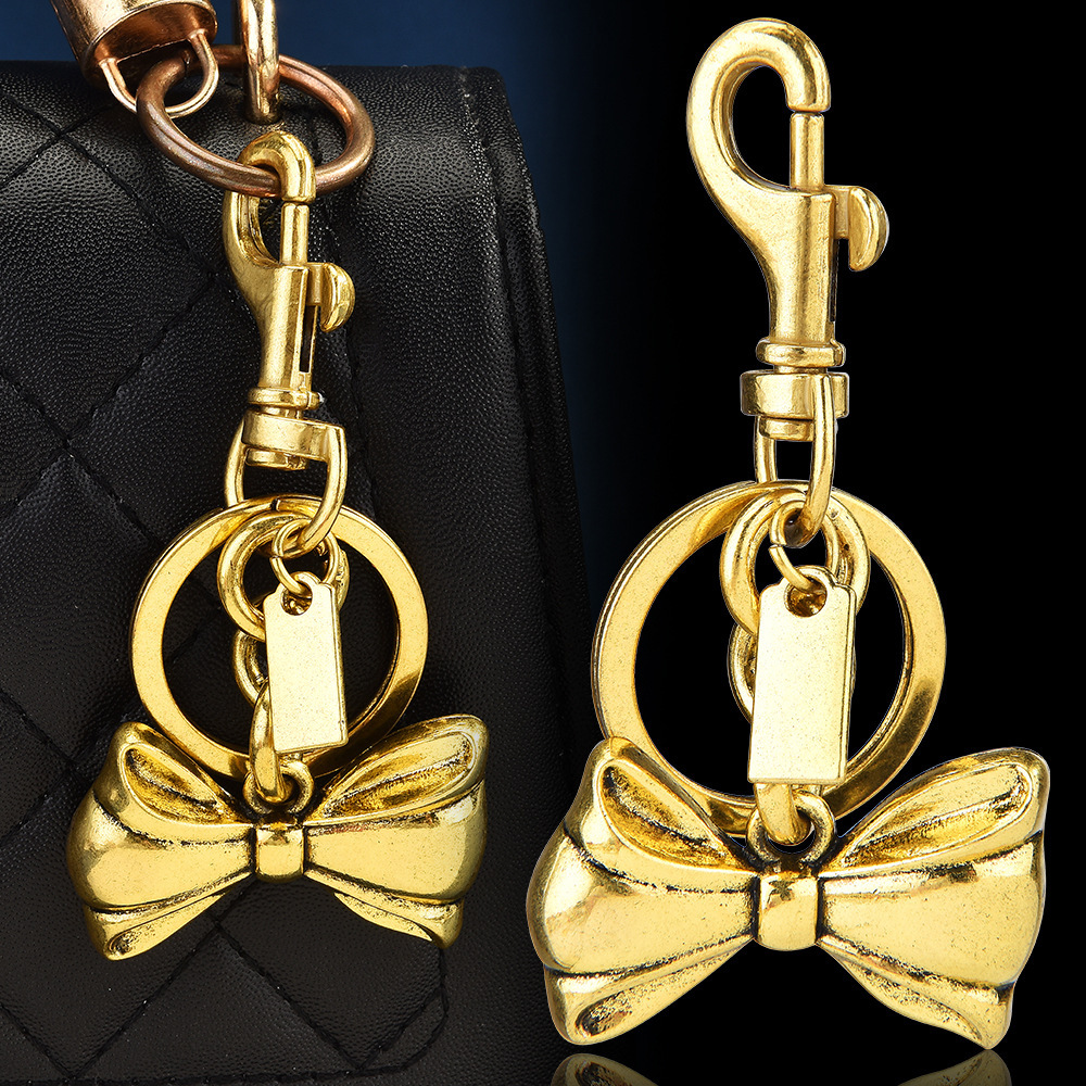 Metal bow keychain, exquisite fashion pendant, bag keyring small accessories