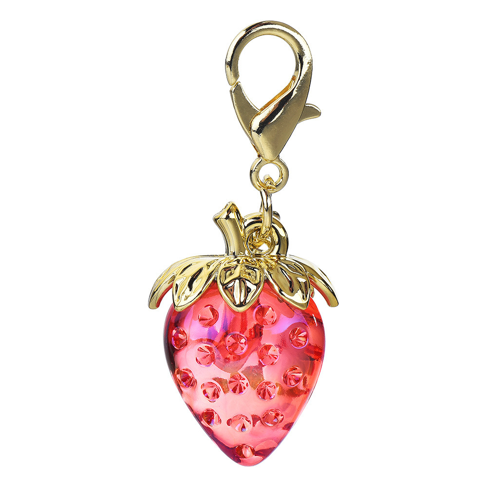 Diamond strawberry keychain pendant Cute fruit-shaped pendant Bag keychain small accessories