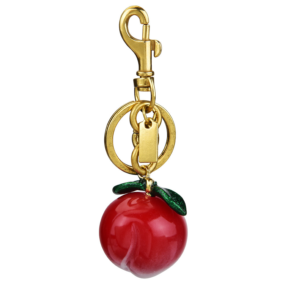 Simulated peach keychain, creative fruit-shaped bag pendant, cute pendant gift