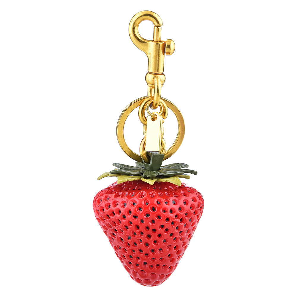 Simulated strawberry keychain, cute fruit-shaped pendants, creative bag pendants, small gifts