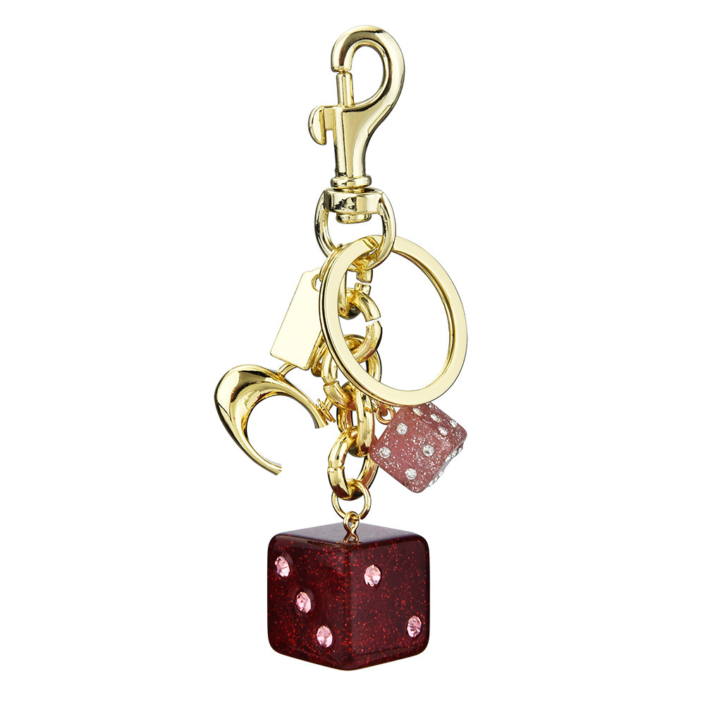 Creative sparkling diamond dice keychain, fashion bag pendant, personalized pendant small gifts