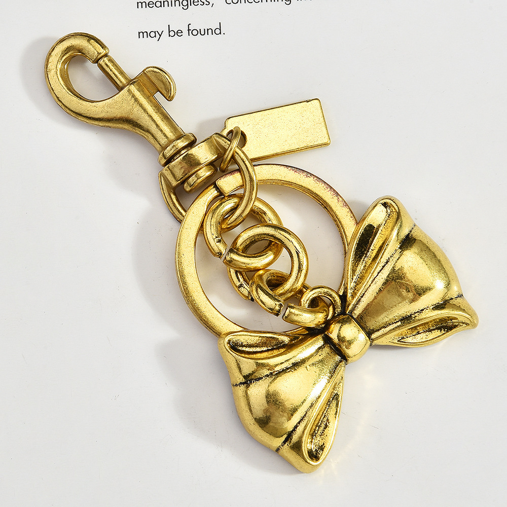 Metal bow keychain, exquisite fashion pendant, bag keyring small accessories