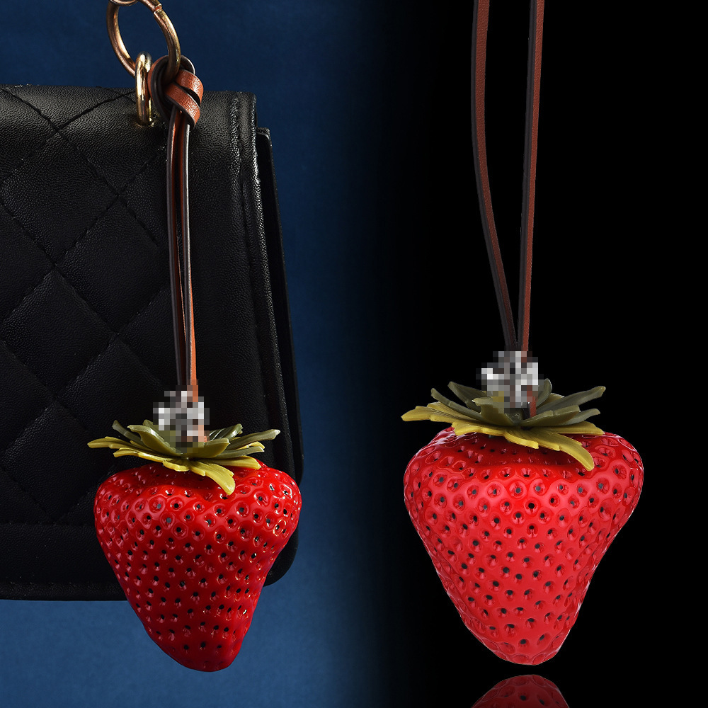 Strawberry Ornaments | Bags and necklaces are dual-purpose, lighting up the sweet and cool style