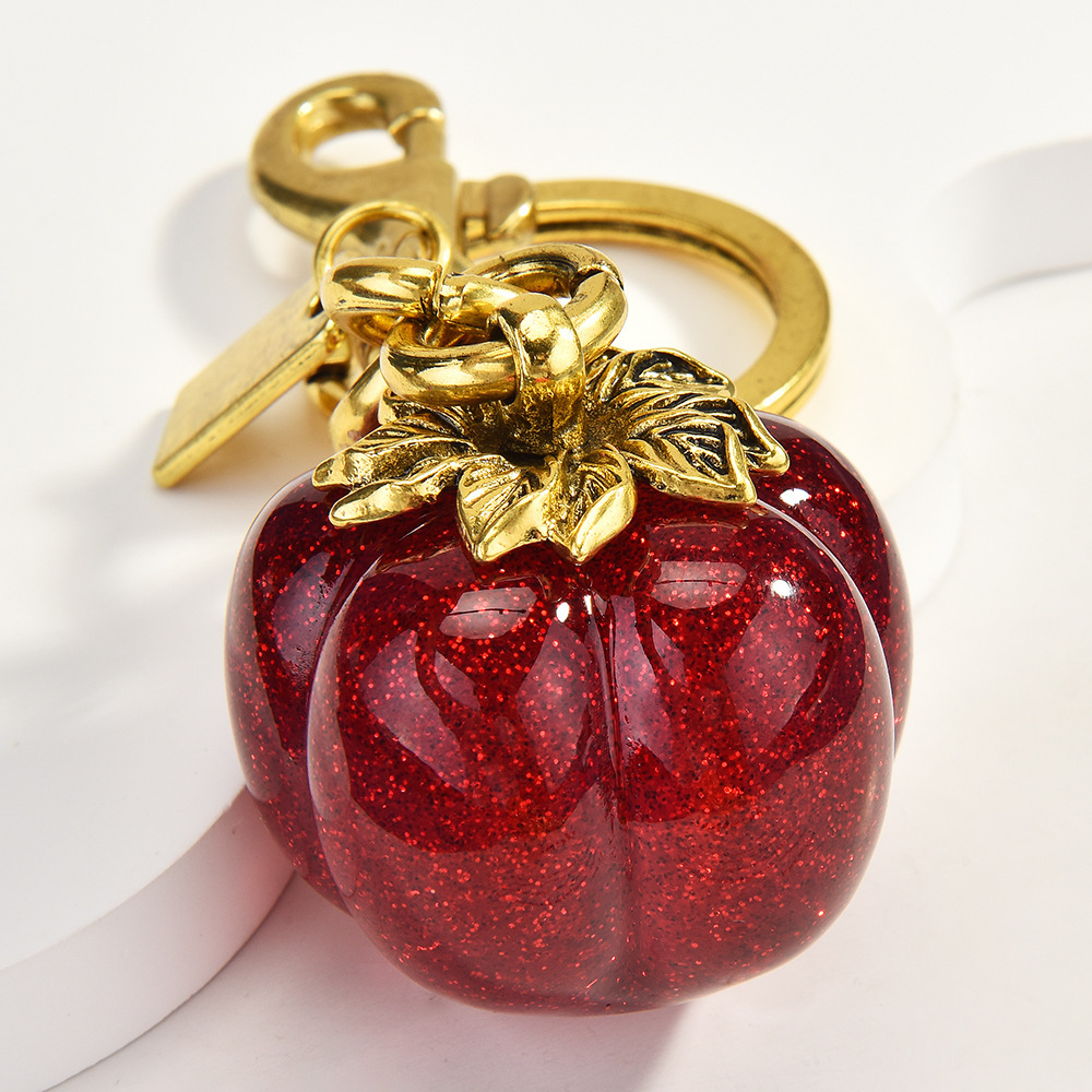 Glitter pumpkin keychain | Hang the "Colorful Little Luck" on your bag