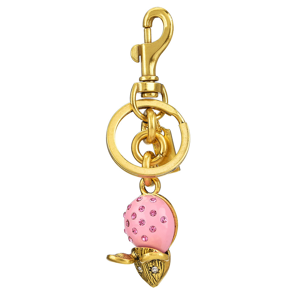 Diamond-encrusted strawberry keychain | Size "Sweet Bomb" charm