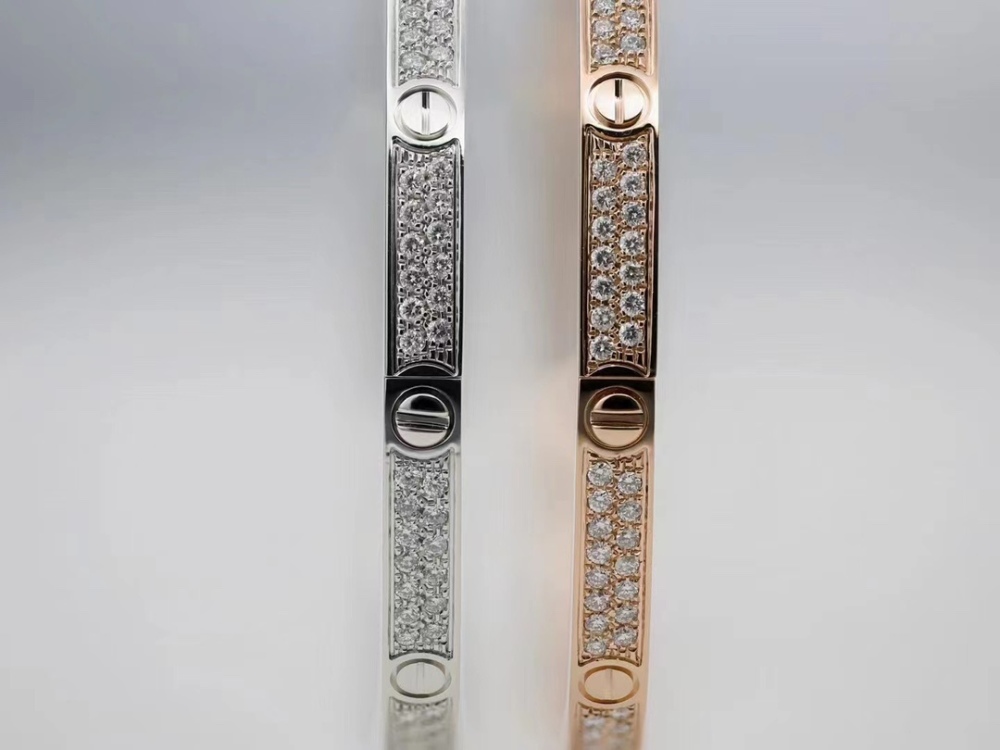 Cartier style rose gold full diamond bracelet Luxury diamond bracelet High-end jewelry