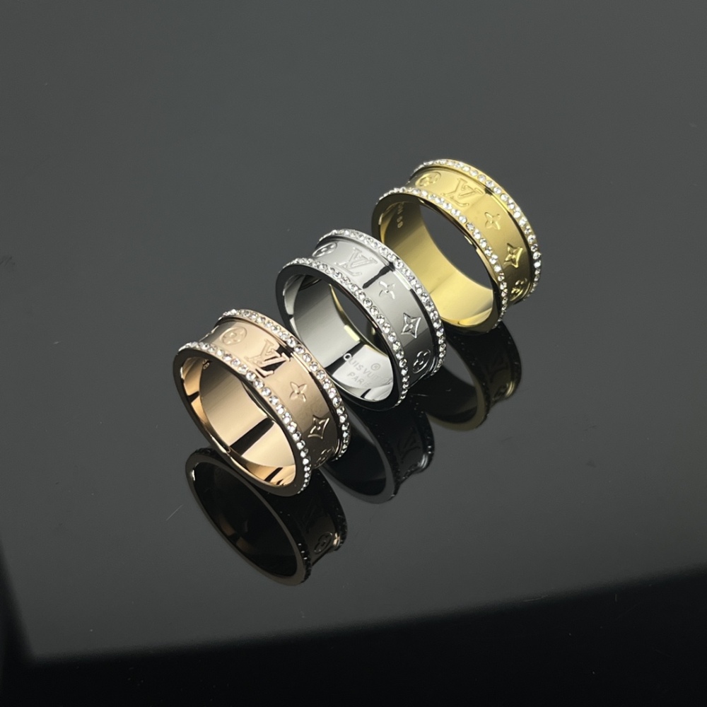LV Style Classic Elements Diamond Rings, Multicolor Trend Rings, Fashionable Statement Accessories