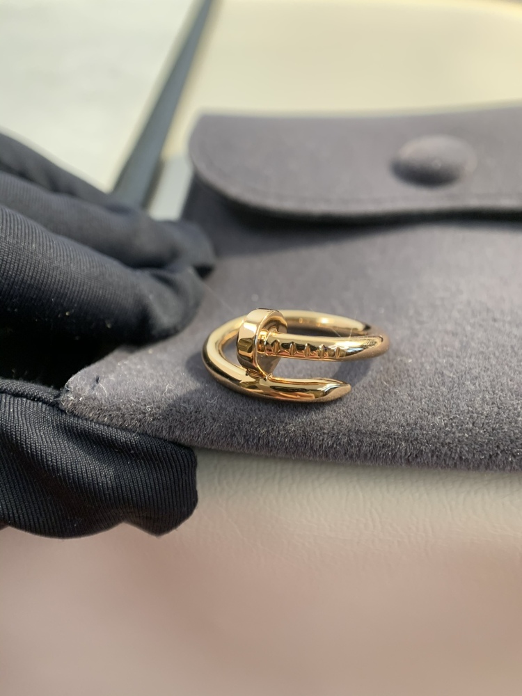 Cartier style nail shape gold ring, simple fashion ring, personality trend jewelry