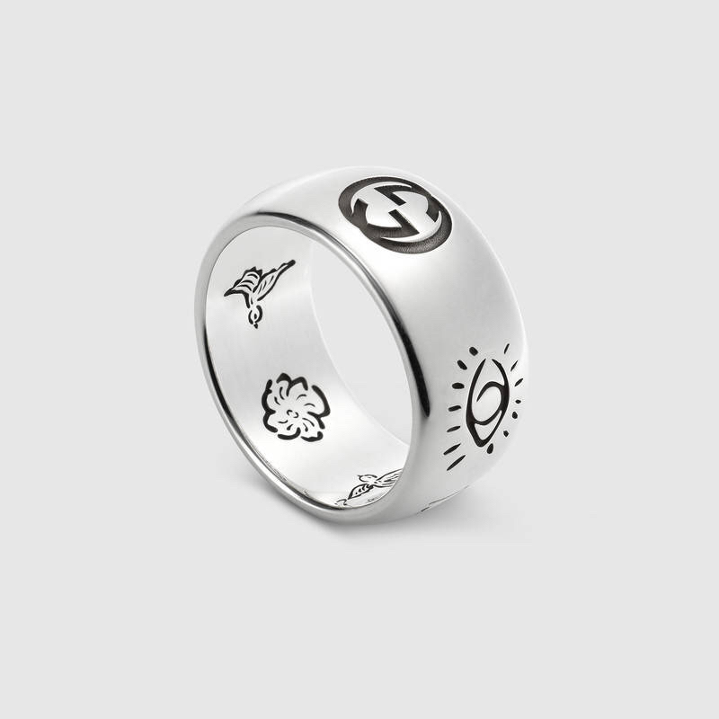 GUCCI silver G ring Personality print trend ring