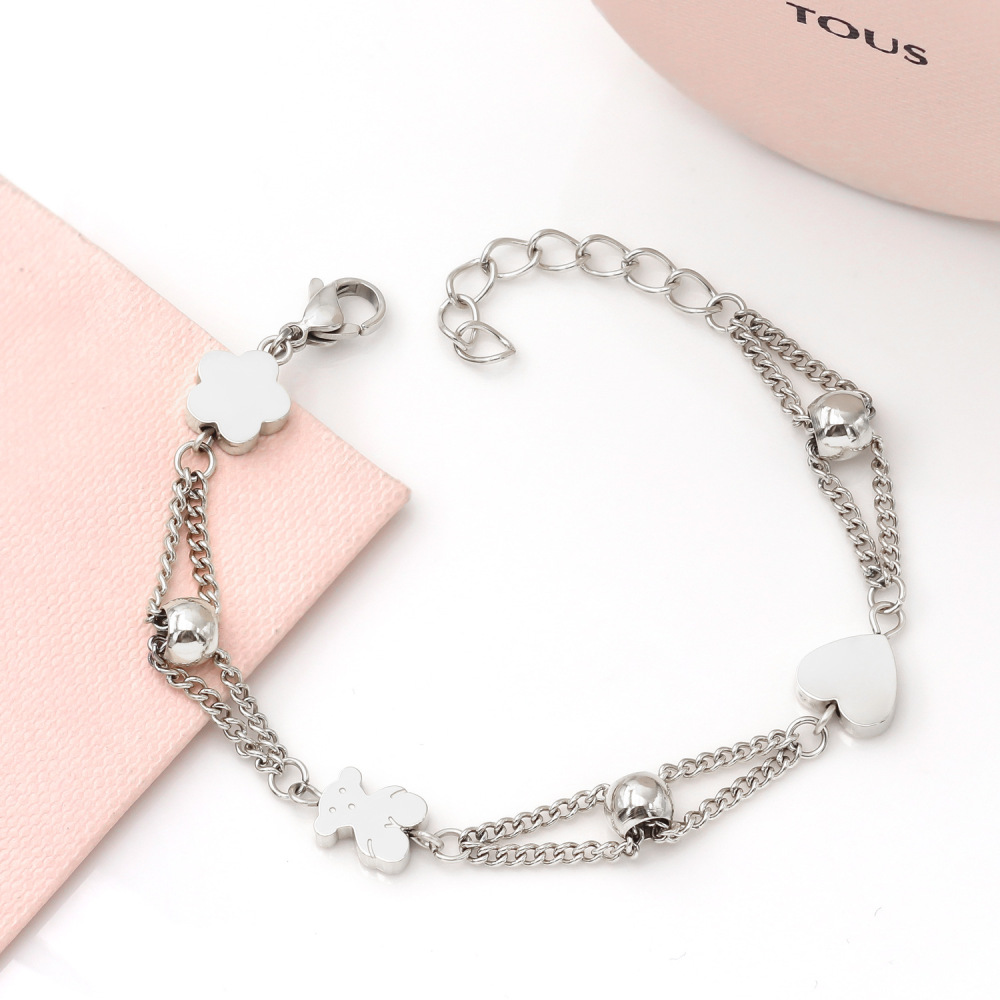 Cute bear double-layer bracelet | Cute sweet symbol on the wrist