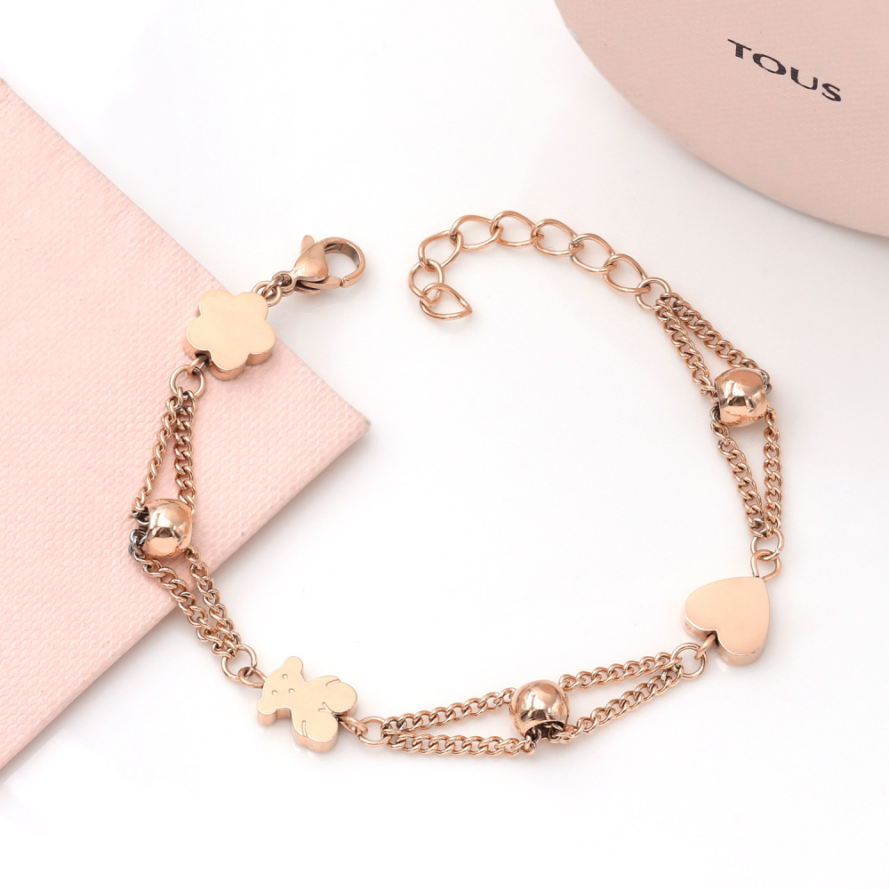 Cute bear double-layer bracelet | Cute sweet symbol on the wrist