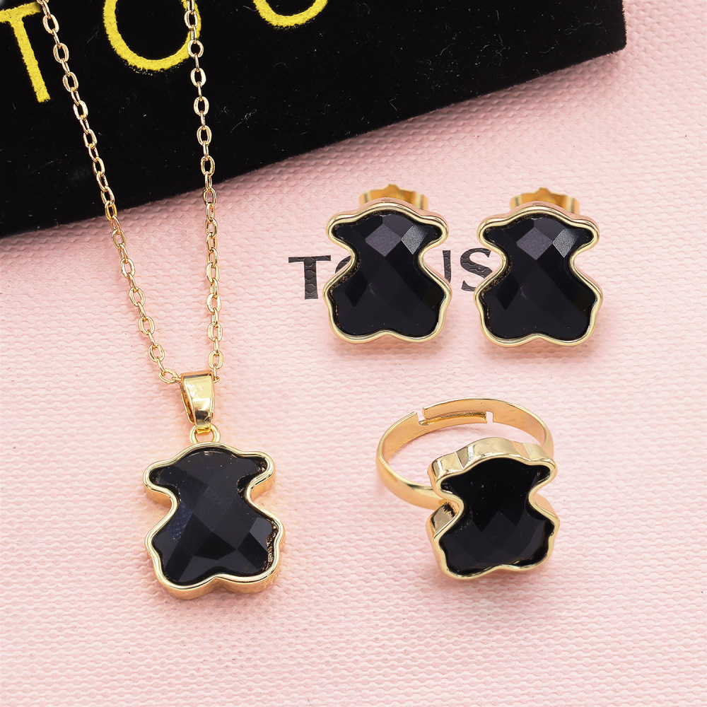 Green Diamond Bear Jewellery Set | Wear the cute fairy tale on your body