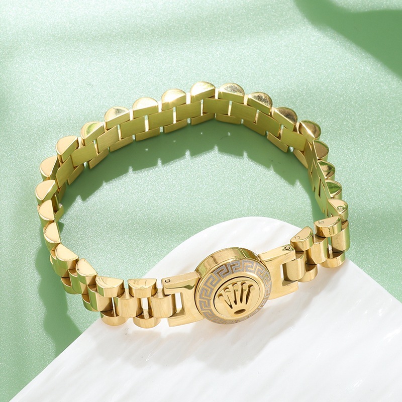 Royal! The finest solid gold crown buckle bracelet is the choice of luxury quality.