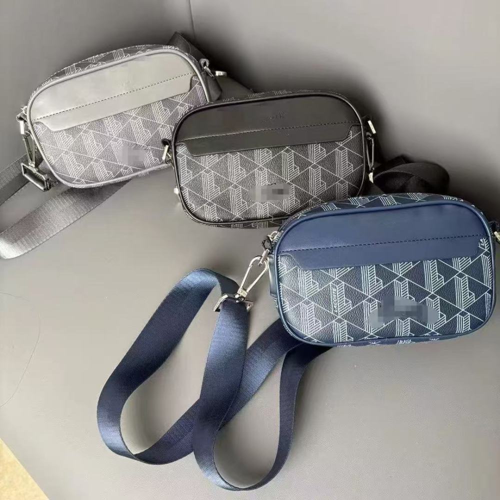 LACOSTE Textured geometric print crossbody bag for a high-end fashion look.