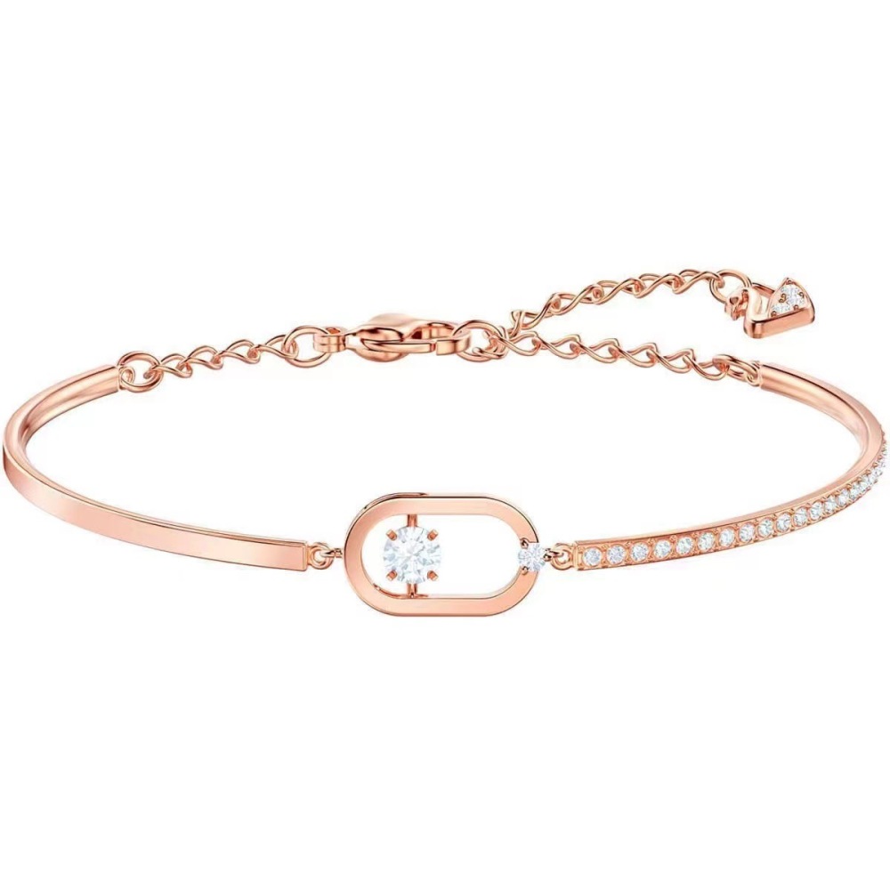 Smart floating diamond silver bracelet Fashionable geometric shape bracelet