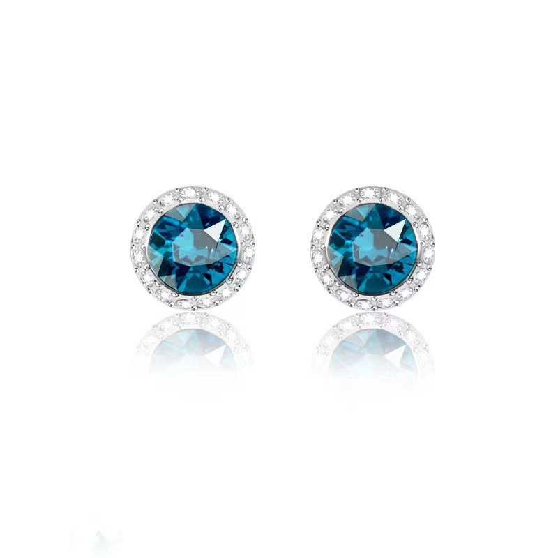 Elegant blue diamond stud earrings Stud Earrings Stud Earrings Stud Fashion
