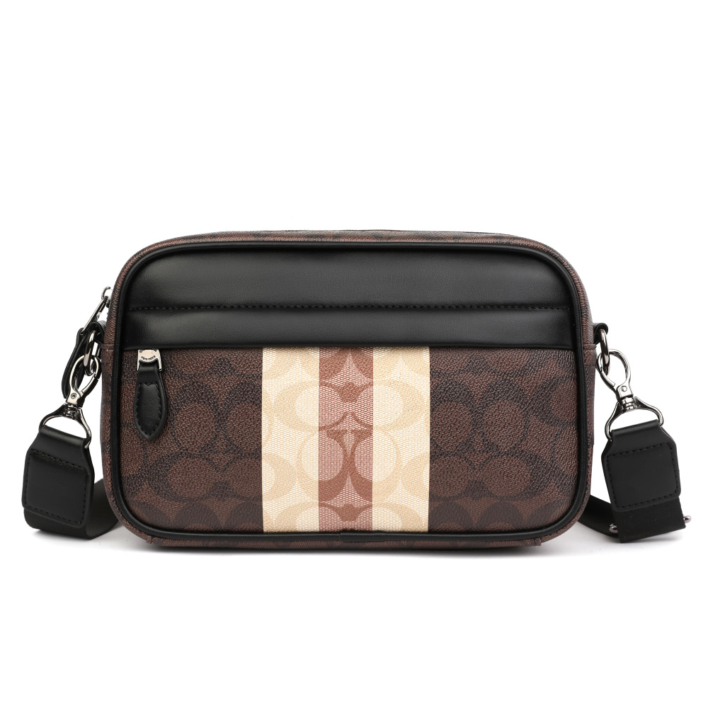 COACH Classic Presbyon Leather Shoulder Crossbody Bag Men's Fashion Versatile Camera Bag