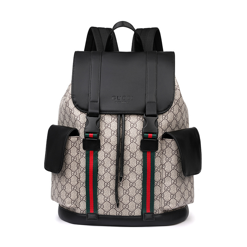 GUCCI Classic Double G Presbyopia Backpack Webbing Embellished Large Capacity Backpack