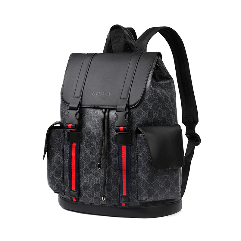 GUCCI Classic Double G Presbyopia Backpack Webbing Embellished Large Capacity Backpack