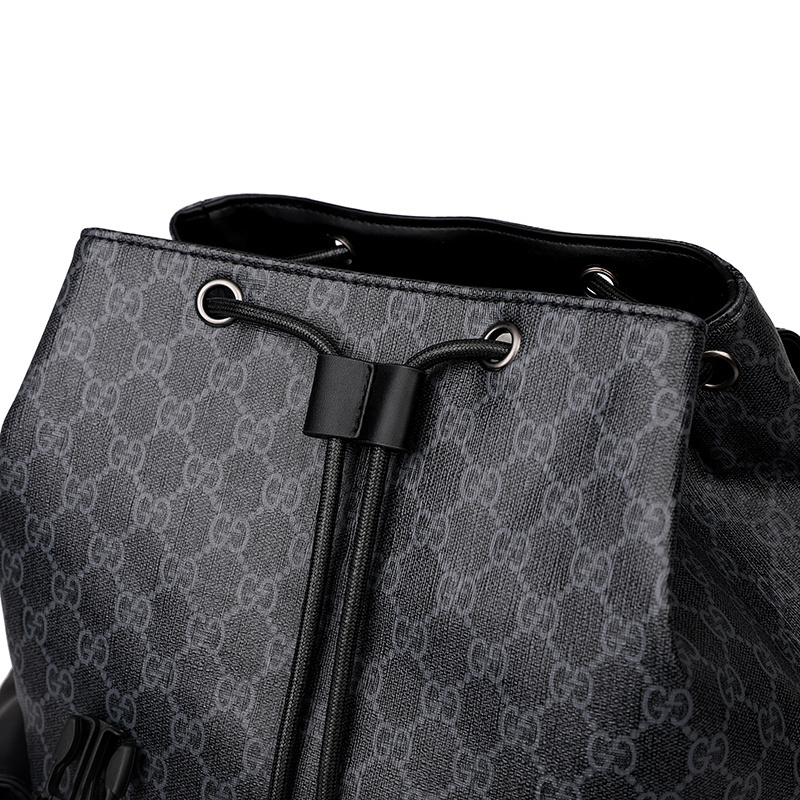 GUCCI Classic Double G Presbyopia Backpack Webbing Embellished Large Capacity Backpack