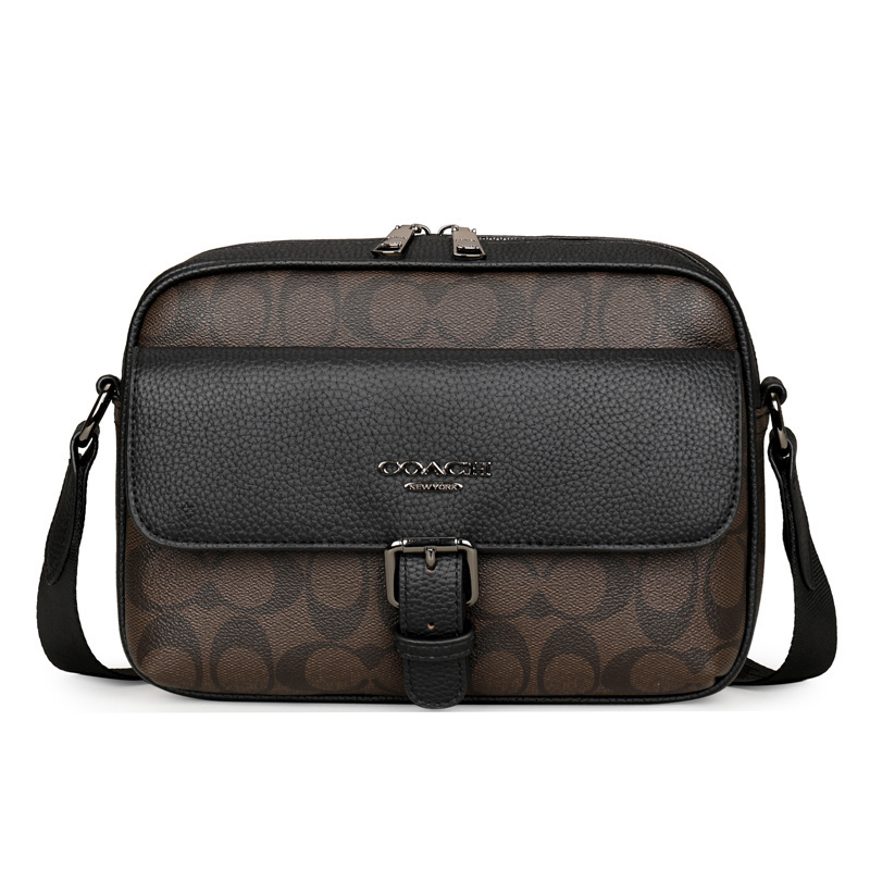 COACH Classic Presbyopia Leather Shoulder Bag Men's Fashion Casual Crossbody Bag