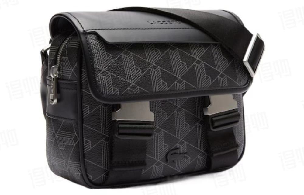 LACOSTE black printed shoulder crossbody bag