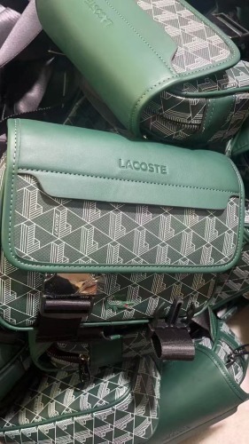 LACOSTE black printed shoulder crossbody bag