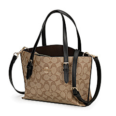 COACH classic old flower colour-blocking tote bag Large capacity hand-to-hand crossbody women's bag
