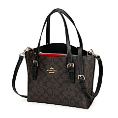 COACH classic old flower colour-blocking tote bag Large capacity hand-to-hand crossbody women's bag