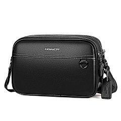 COACH Black Leather One Shoulder Crossbody Camera Bag