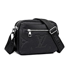 LV Black Embossed One-Shoulder Crossbody Bag