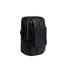 LV 黑色压纹单肩斜挎包