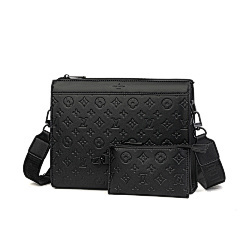 LV Black Embossed Mother-in-One Shoulder Crossbody Bag
