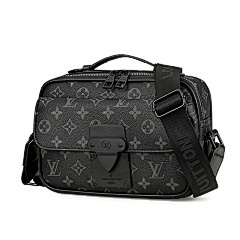LV Black Embossed One-Shoulder Crossbody Bag