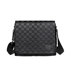 LV grey checkerboard one-shoulder crossbody bag