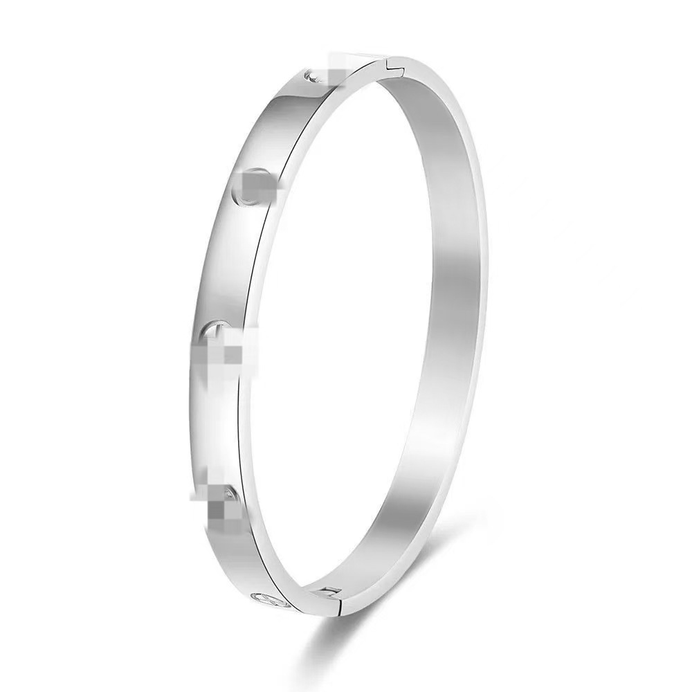 Diamond-encrusted silver bracelet