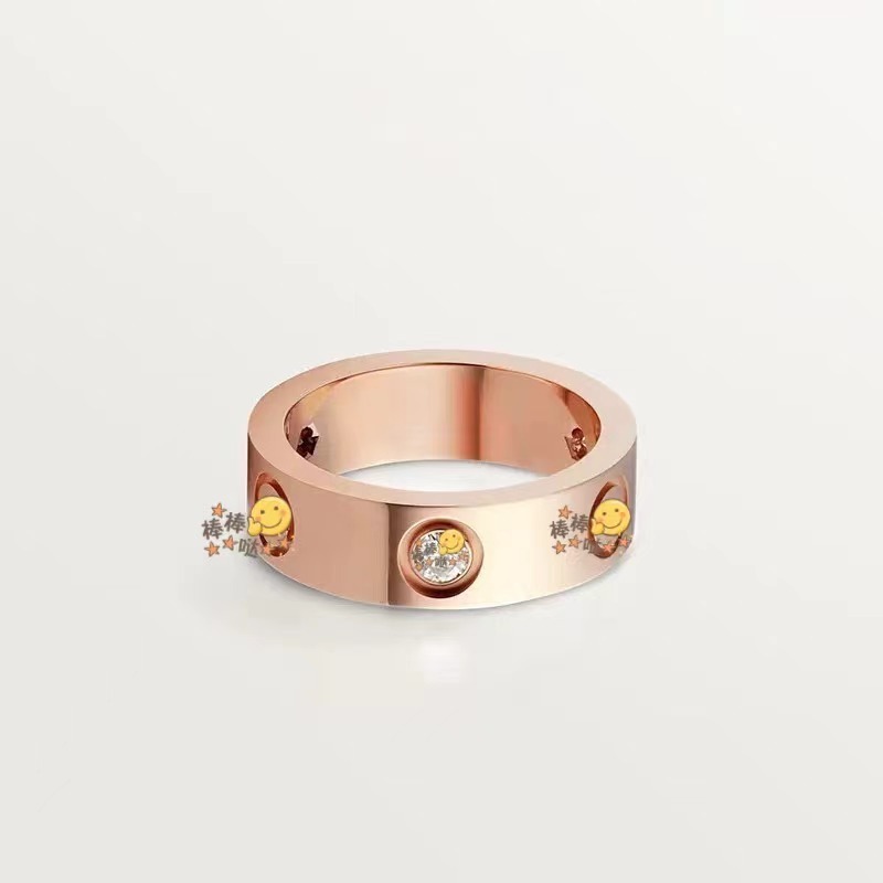 Diamond-set rose gold ring
