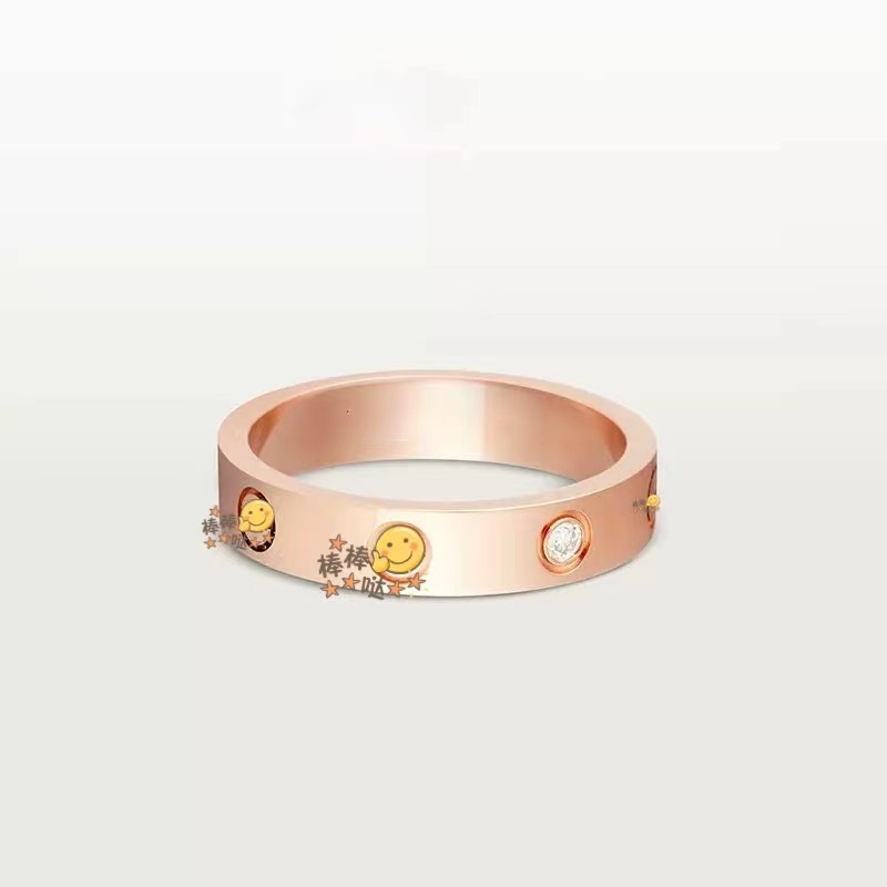 Diamond-set rose gold ring