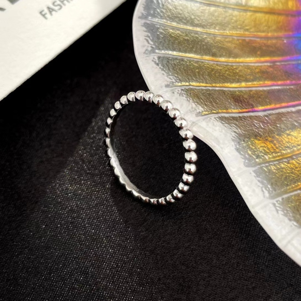 Silver polka dot ring