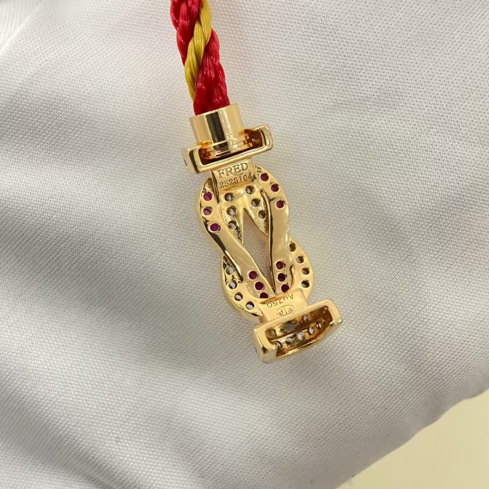 [Luxury Collections] Fred Knot Series Ruby Diamond Red Rope Bracelet French High Luxury Jewelry Symbol of Power and Elegance