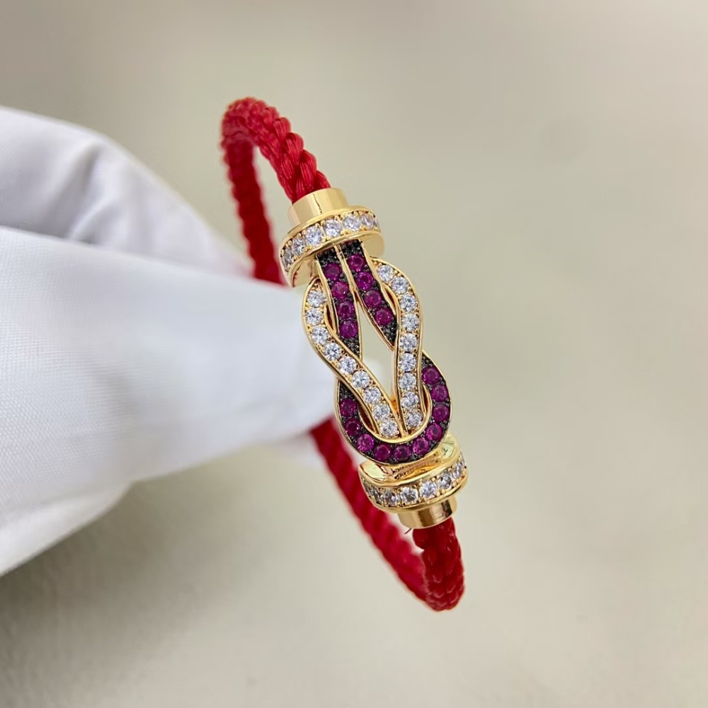 [Luxury Collections] Fred Knot Series Ruby Diamond Red Rope Bracelet French High Luxury Jewelry Symbol of Power and Elegance
