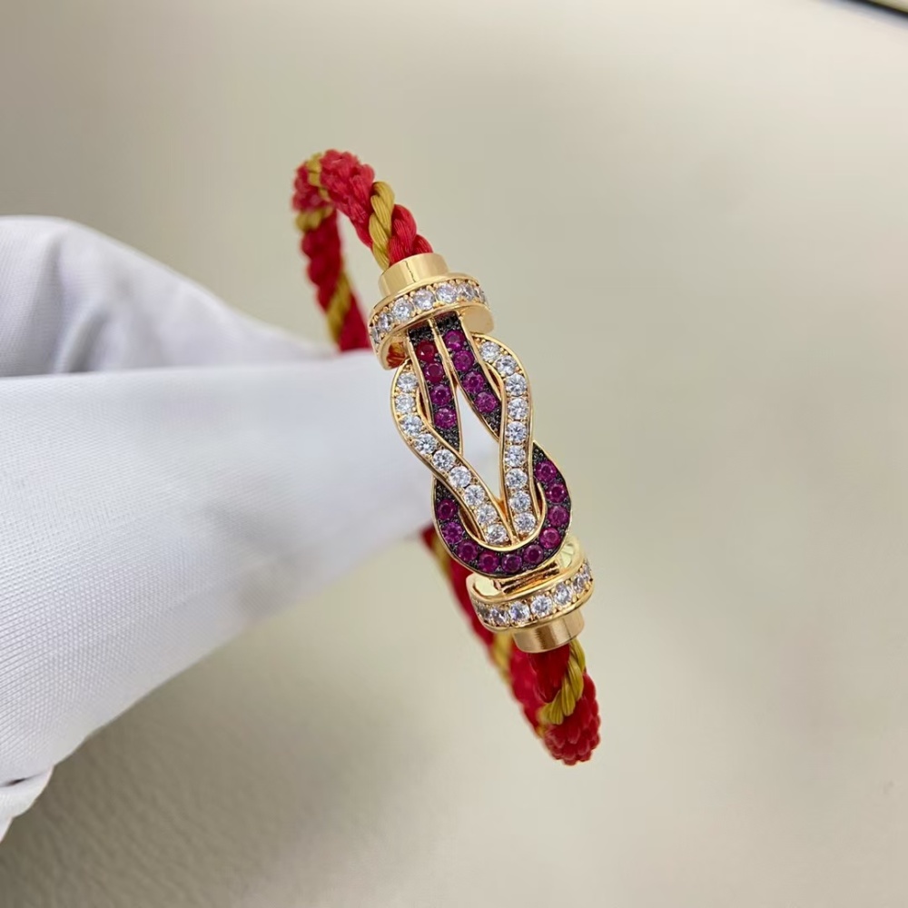 [Luxury Collections] Fred Knot Series Ruby Diamond Red Rope Bracelet French High Luxury Jewelry Symbol of Power and Elegance