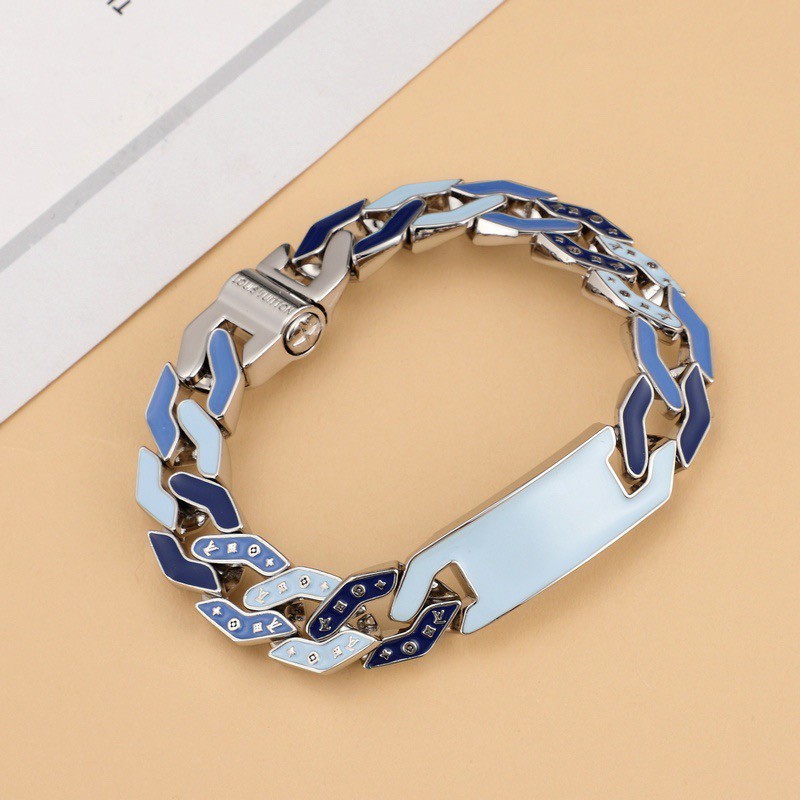 001  LV Cuban necklace:  LV Cuban bracelet