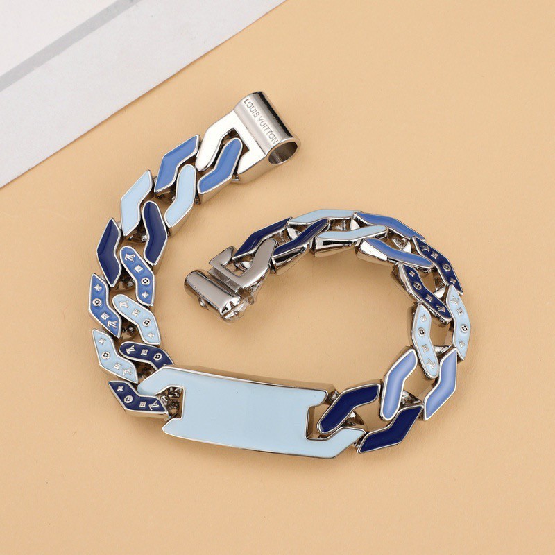 001  LV Cuban necklace:  LV Cuban bracelet